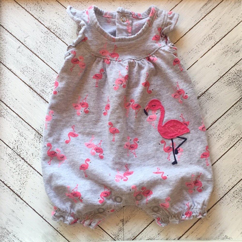 Newborn flamingo romper